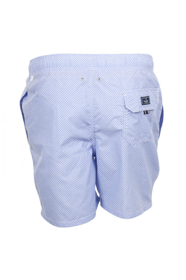 Hackett London Badehose in Blau/Weiß gemustert
