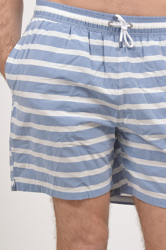 Hackett London Badehose in Blau/Weiß gestreift