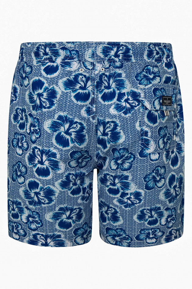 Hackett London Gemusterte Badehose in Blau