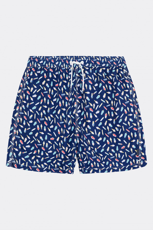 Hackett London Badehose mit Eis-Print in Navy/Multicolor