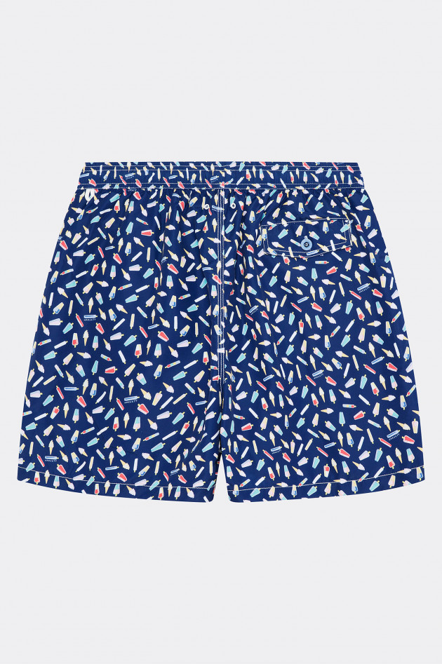 Hackett London Badehose mit Eis-Print in Navy/Multicolor