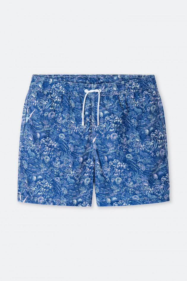 Hackett London Nachhaltige Badeshorts mit Print in Blau