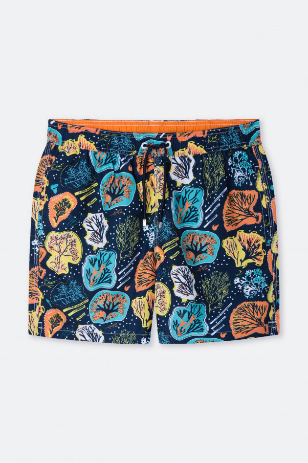 Hackett London Nachhaltige Badeshorts mit Print in Navy