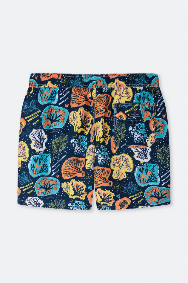 Hackett London Nachhaltige Badeshorts mit Print in Navy