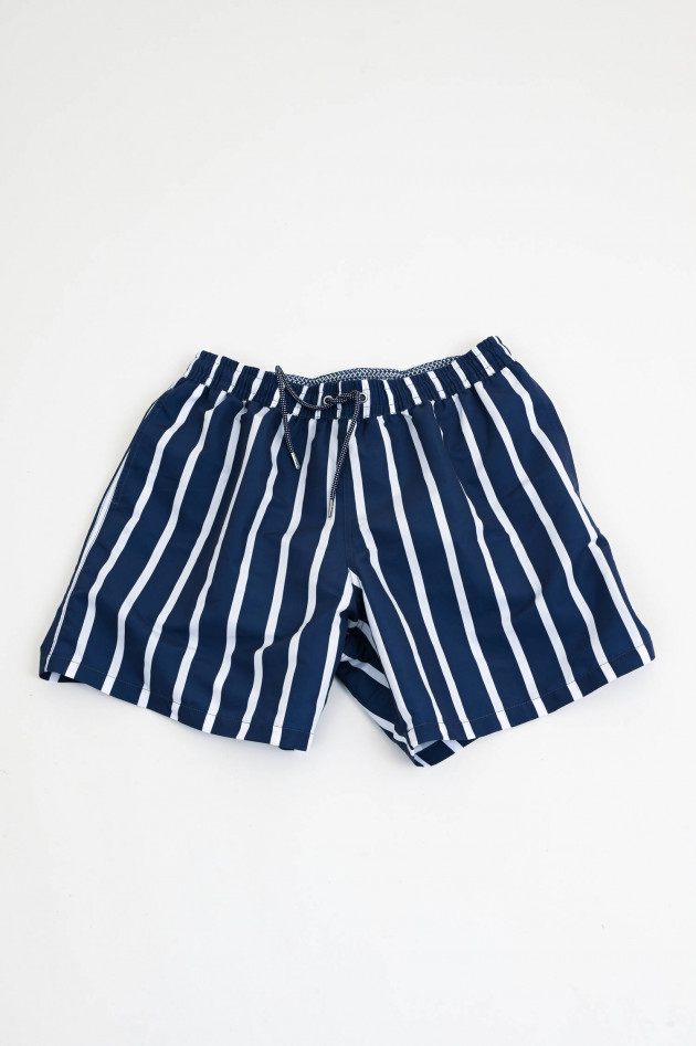 Hackett London Badeshorts mit Streifen in Blau/Weiß