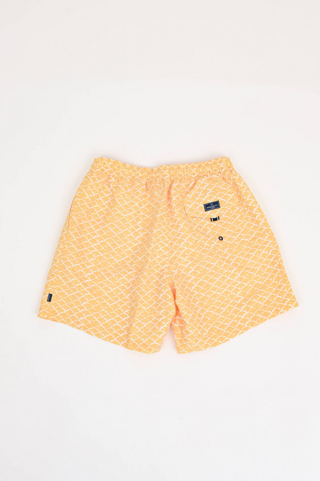 Hackett London Badeshorts mit Print in Gelb/Weiß