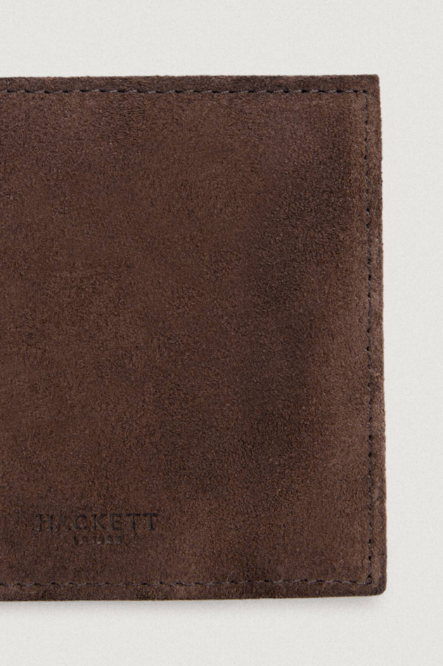 Hackett London Wildleder Brieftasche in Dunkelbraun