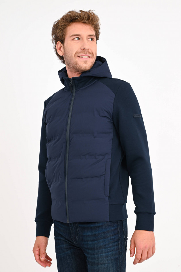 Hackett London Hoodie mit Stepp-Einsatz in Navy