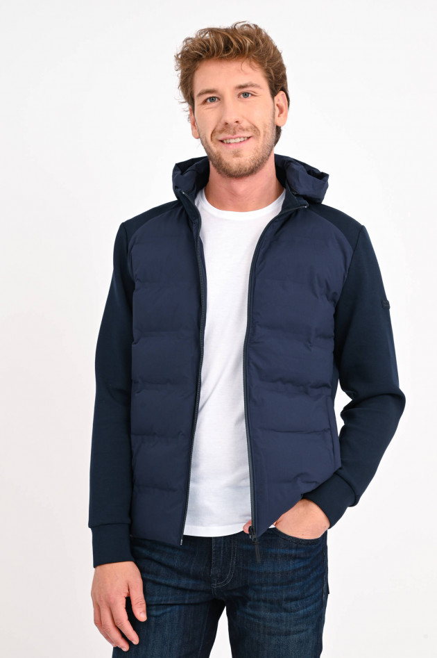 Hackett London Hoodie mit Stepp-Einsatz in Navy