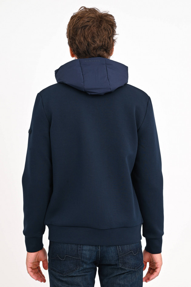 Hackett London Hoodie mit Stepp-Einsatz in Navy