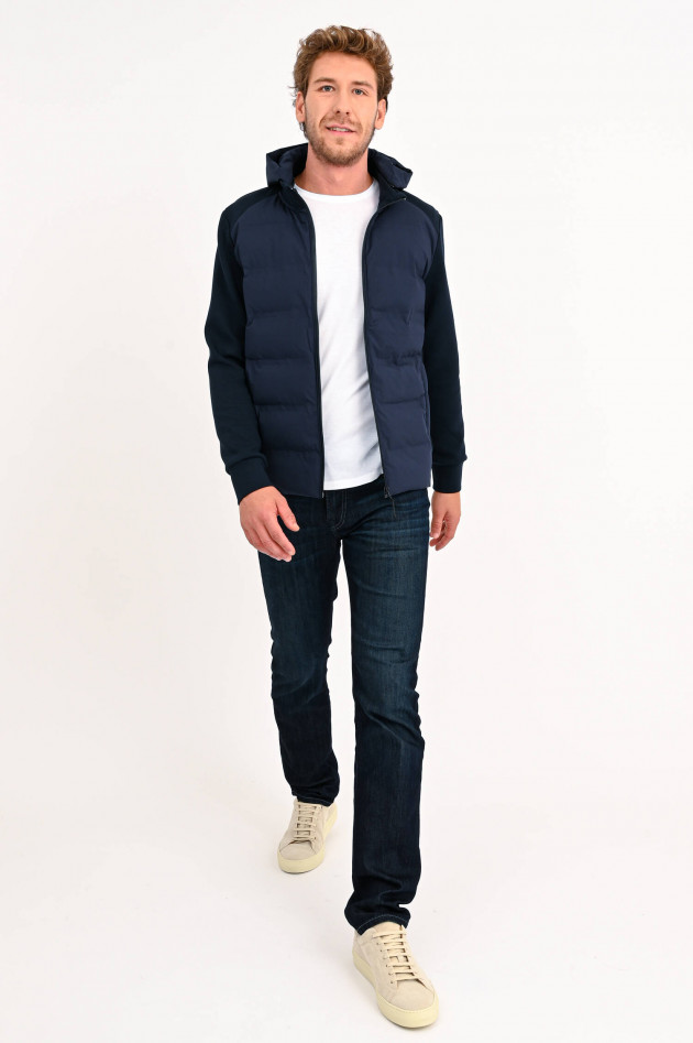 Hackett London Hoodie mit Stepp-Einsatz in Navy