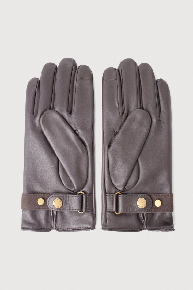 Hackett London Handschuhe aus Leder in Dunkelbraun