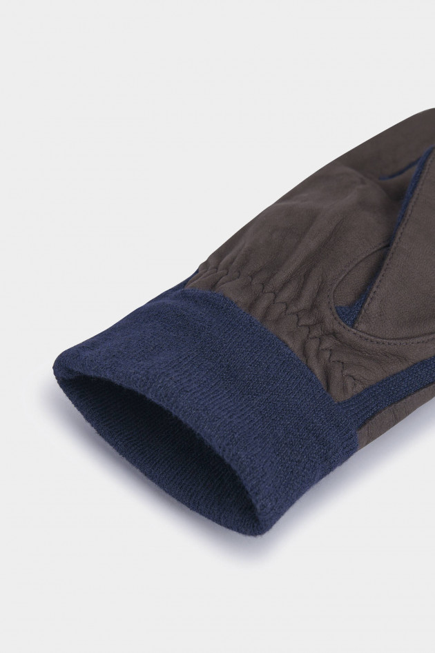 Hackett London Handschuhe aus Lammleder in Braun/Navy