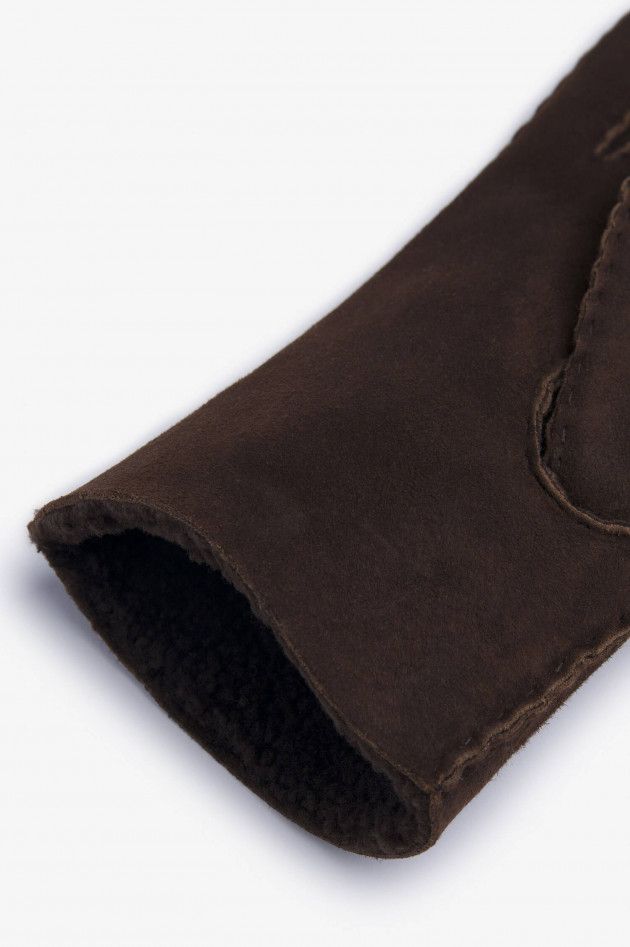 Hackett London Lederhandschuhe aus Lammfell in Braun-cognac
