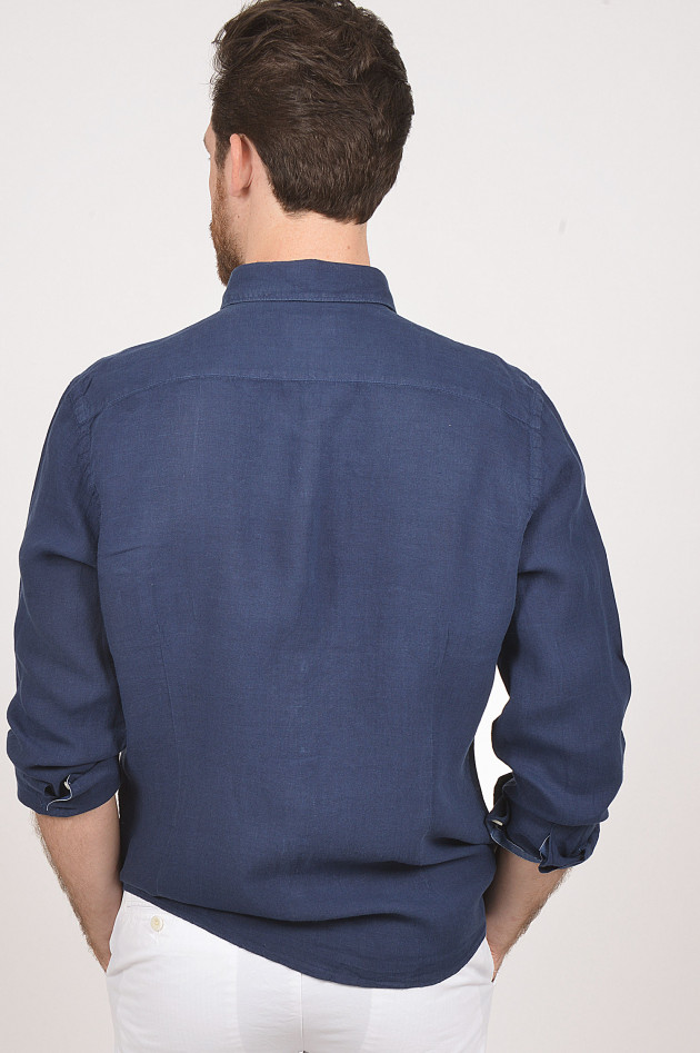 Hackett London Hemd aus Leinen in Navy
