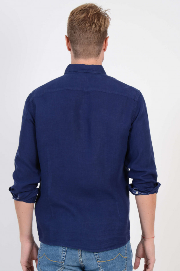 Hackett London Leinenhemd in Navy