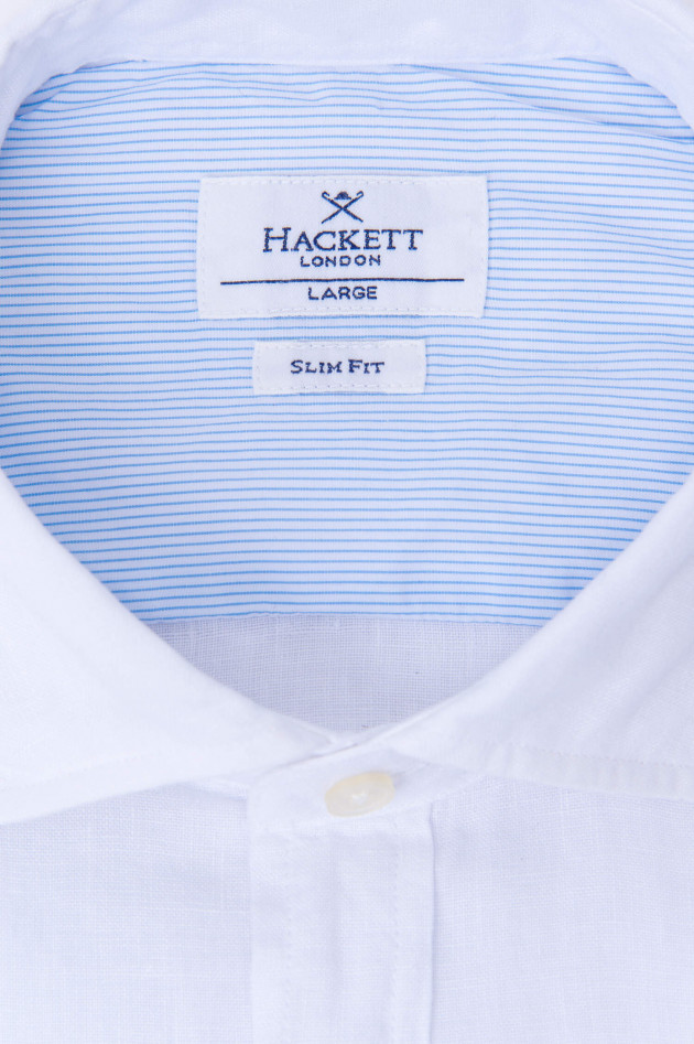 Hackett London Leinenhemd in Weiß