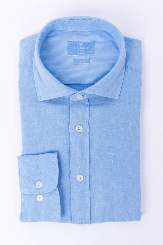 Hackett London Leinenhemd in Hellblau