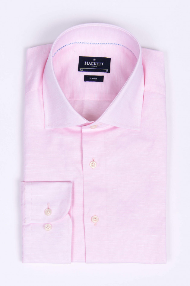 Hackett London Leinenmix-Hemd in Rosa