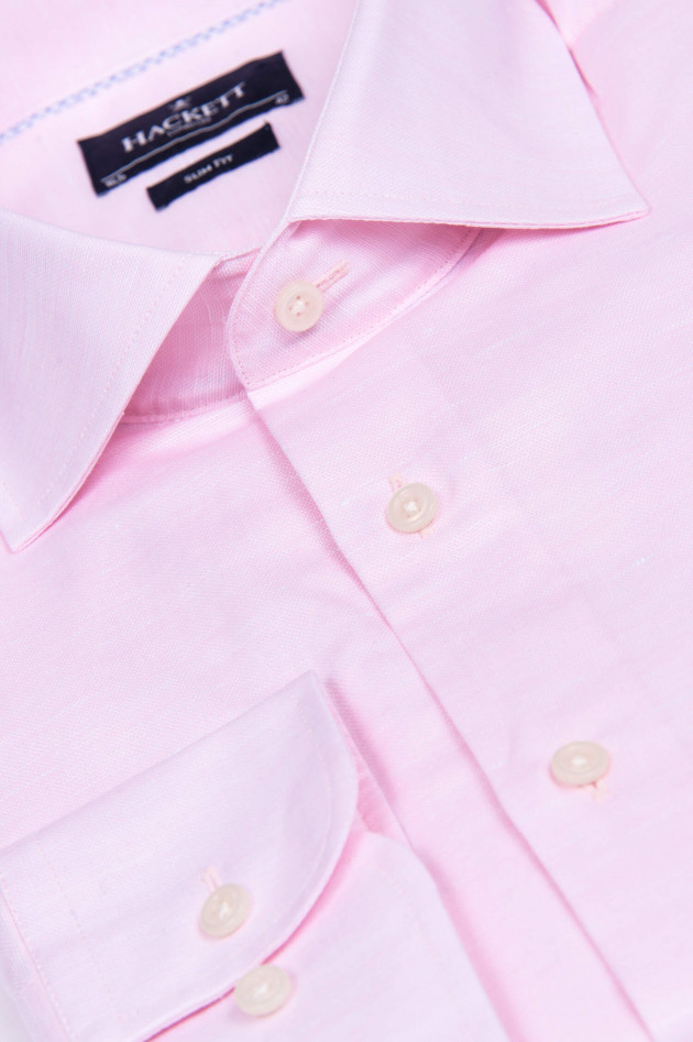 Hackett London Leinenmix-Hemd in Rosa