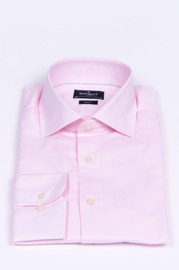 Hackett London Leinenmix-Hemd in Rosa