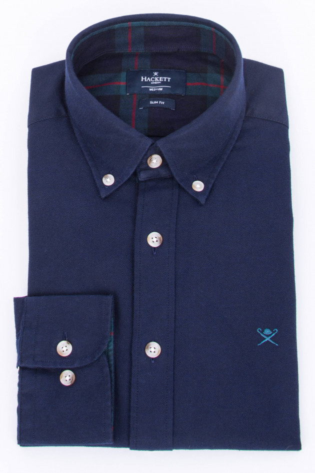 Hackett London Baumwollhemd in Navy