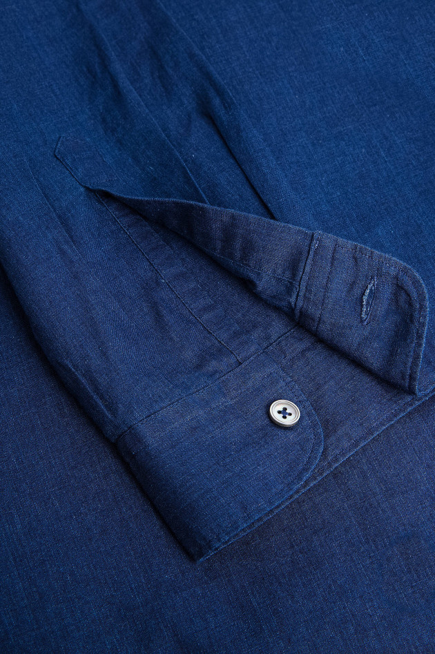 Hackett London Angenehm leichtes Hemd in Dunkelblau
