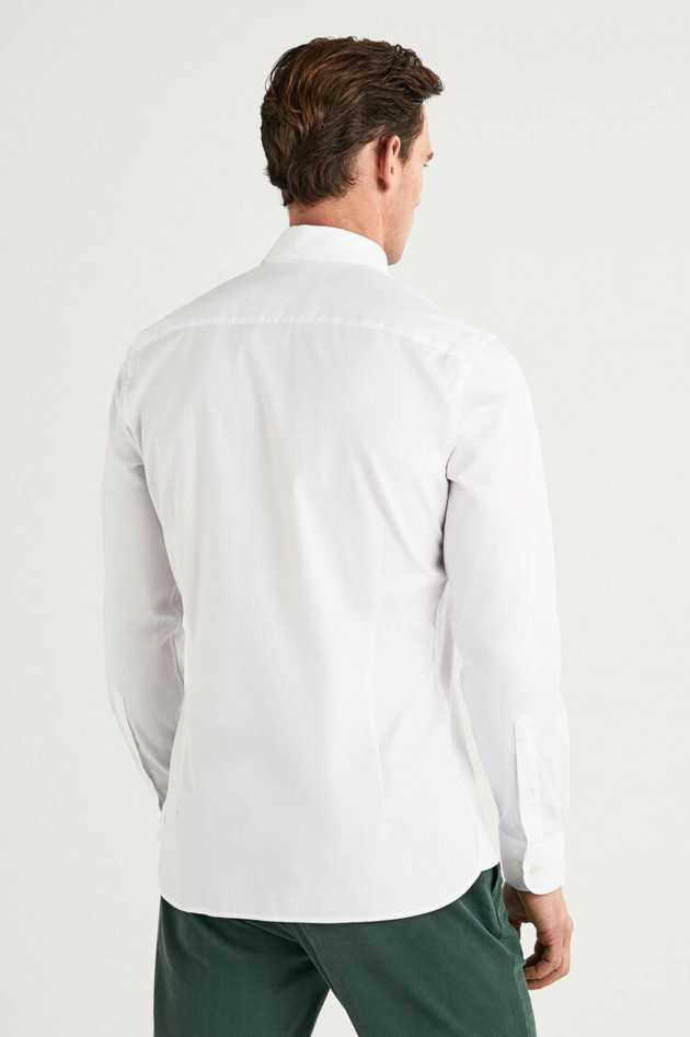 Hackett London Oxford-Hemd mit Logo-Stitching in Weiß