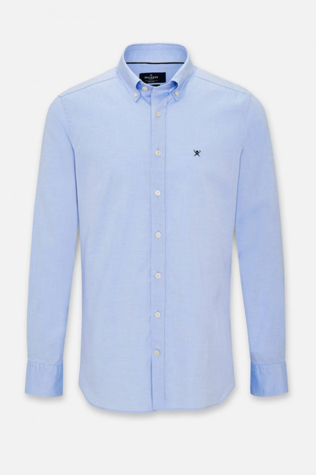 Hackett London Oxford-Hemd mit Logo-Stitching in Hellblau