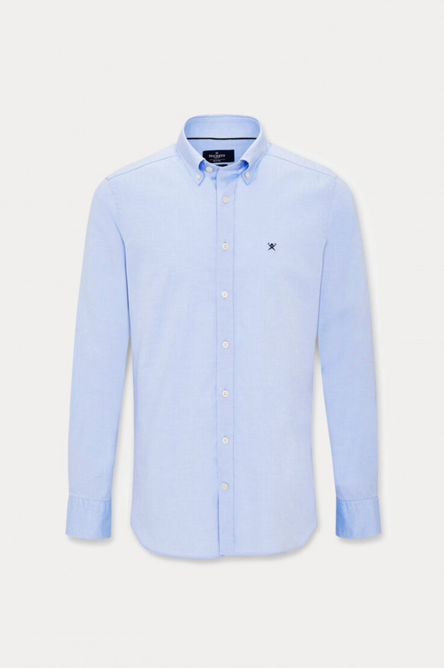 Hackett London Oxford-Hemd mit Logo-Stitching in Hellblau