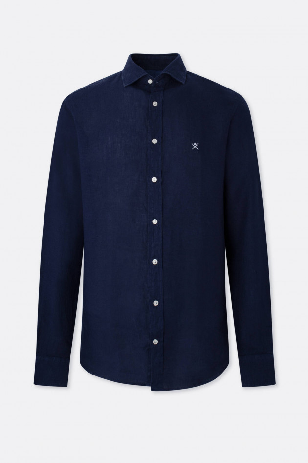 Hackett London Leinenhemd in Navy