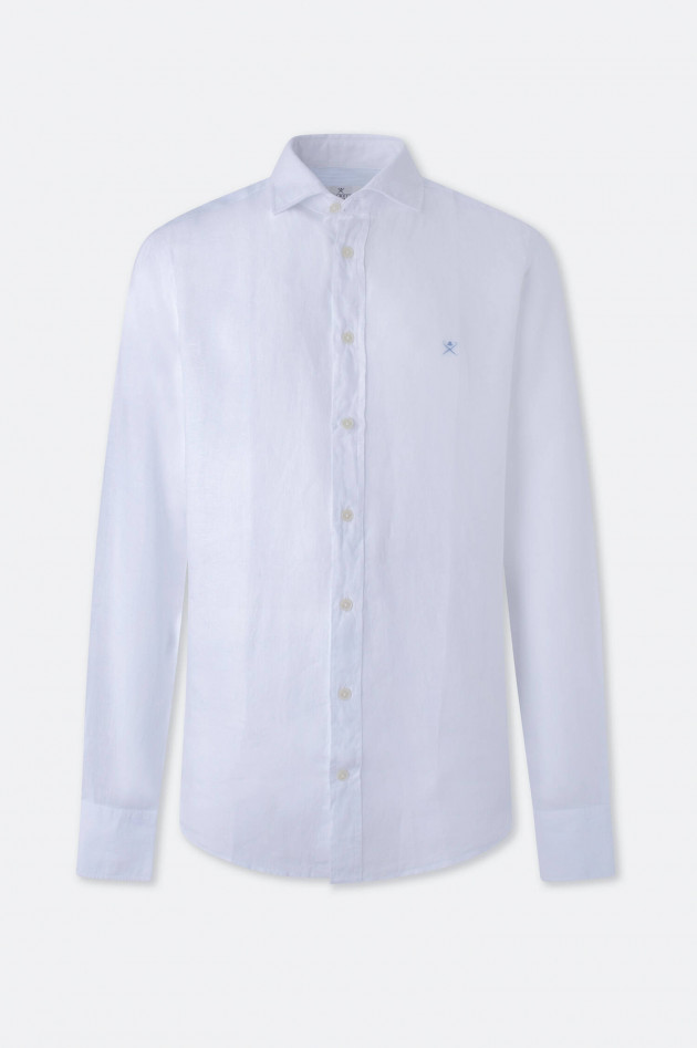 Hackett London Leinenhemd in Weiß