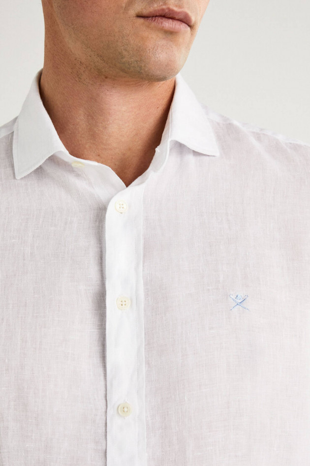Hackett London Leinenhemd in Weiß