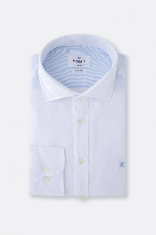 Hackett London Leinenhemd in Weiß