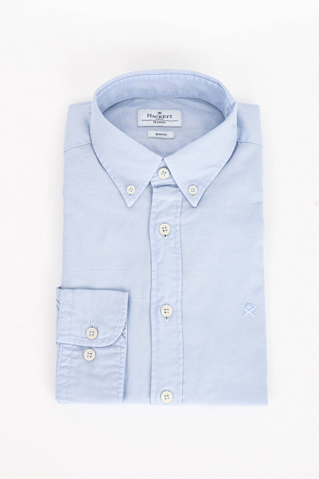 Hackett London Oxford Hemd mit Stitching in Hellblau