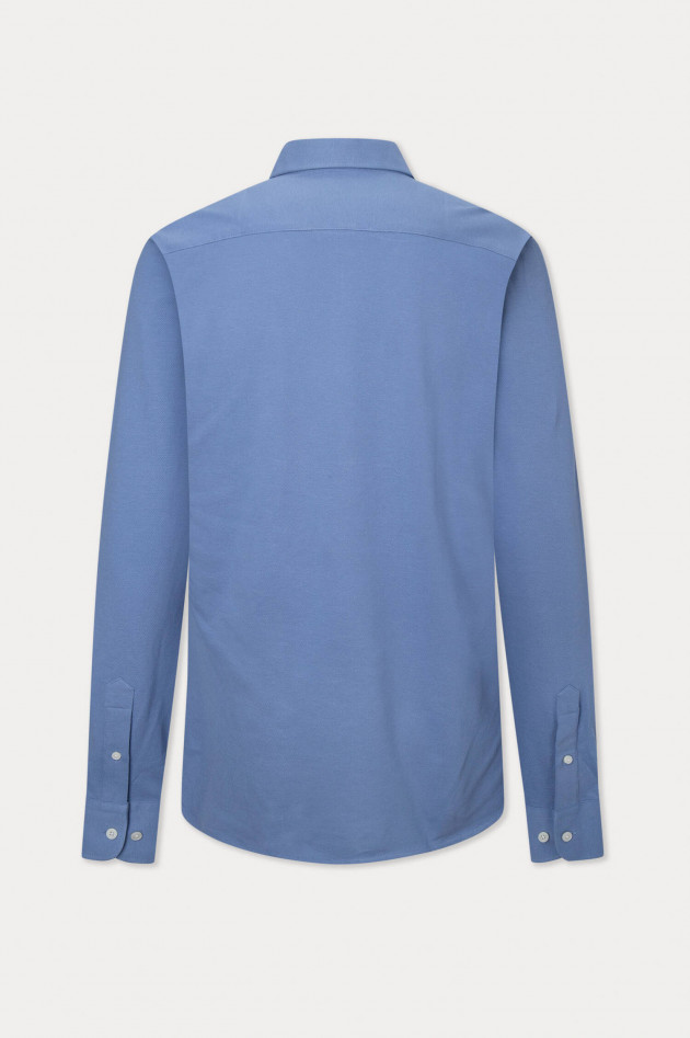 Hackett London Pique Slim Fit Hemd in Blau