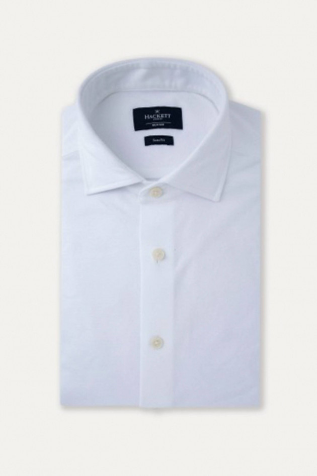 Hackett London Piqué Hemd in Weiß
