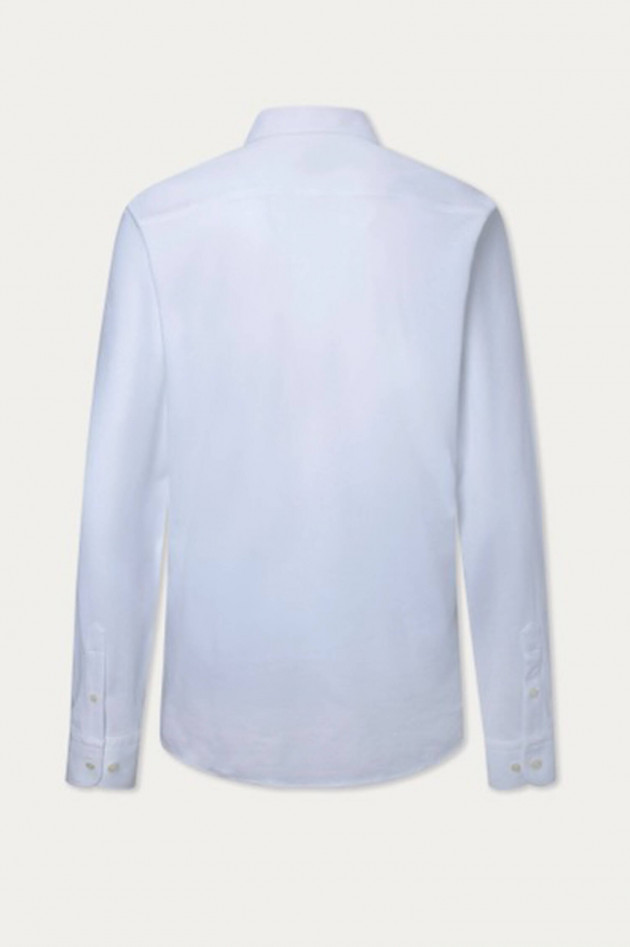 Hackett London Piqué Hemd in Weiß