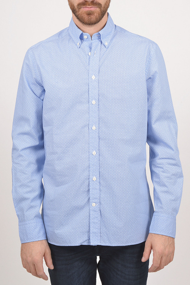 Hackett London Hemd aus Baumwolle in Blau/Weiß