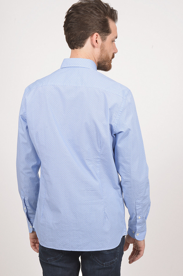 Hackett London Hemd aus Baumwolle in Blau/Weiß