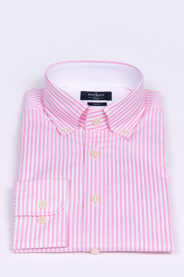 Hackett London Oxford Hemd in Rosa/Weiß gestreift