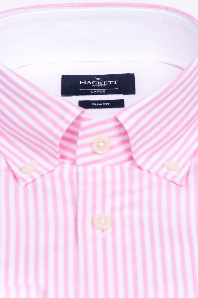 Hackett London Oxford Hemd in Rosa/Weiß gestreift