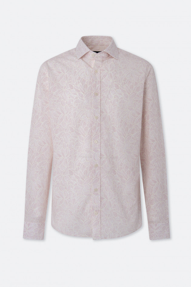 Hackett London Popeline Hemd mit Aufdruck in Rosé/Gelb