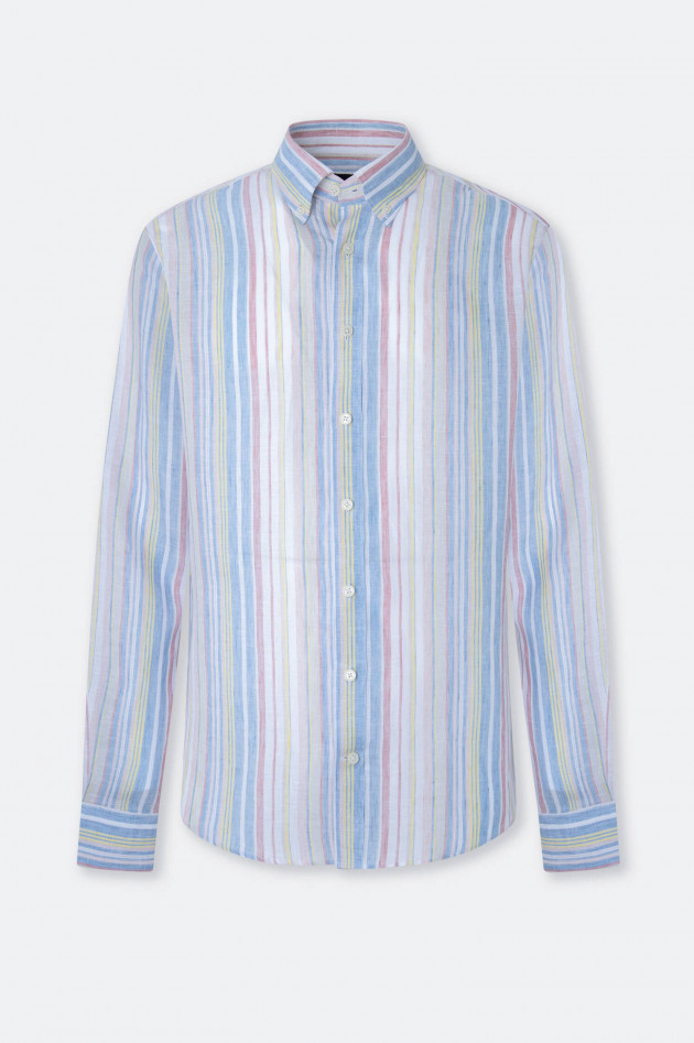 Hackett London Leinenhemd im Streifen-Design in Multicolor