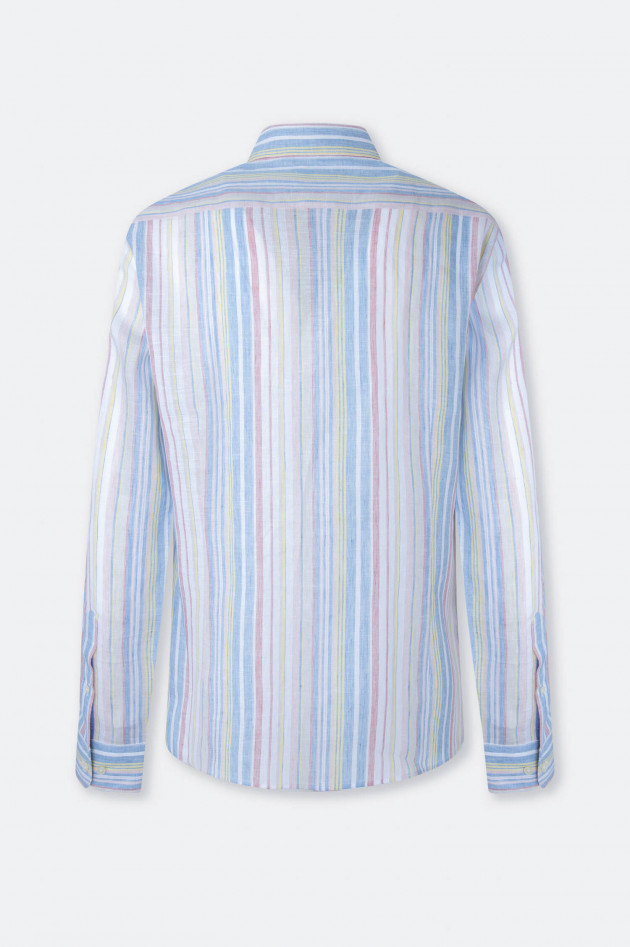 Hackett London Leinenhemd im Streifen-Design in Multicolor