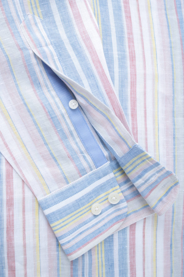 Hackett London Leinenhemd im Streifen-Design in Multicolor