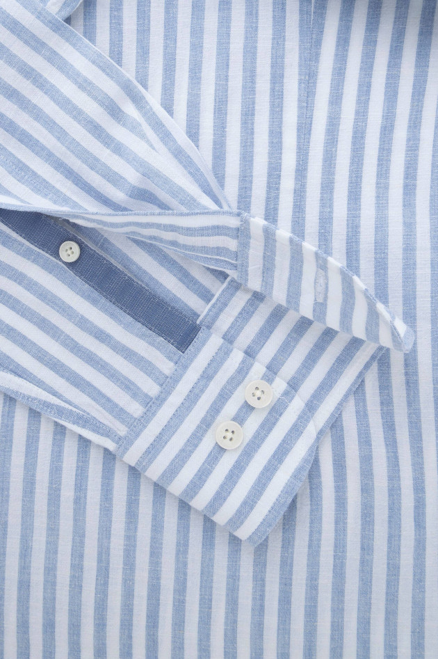 Hackett London Hemd mit Button-Down in Blau/Weiß