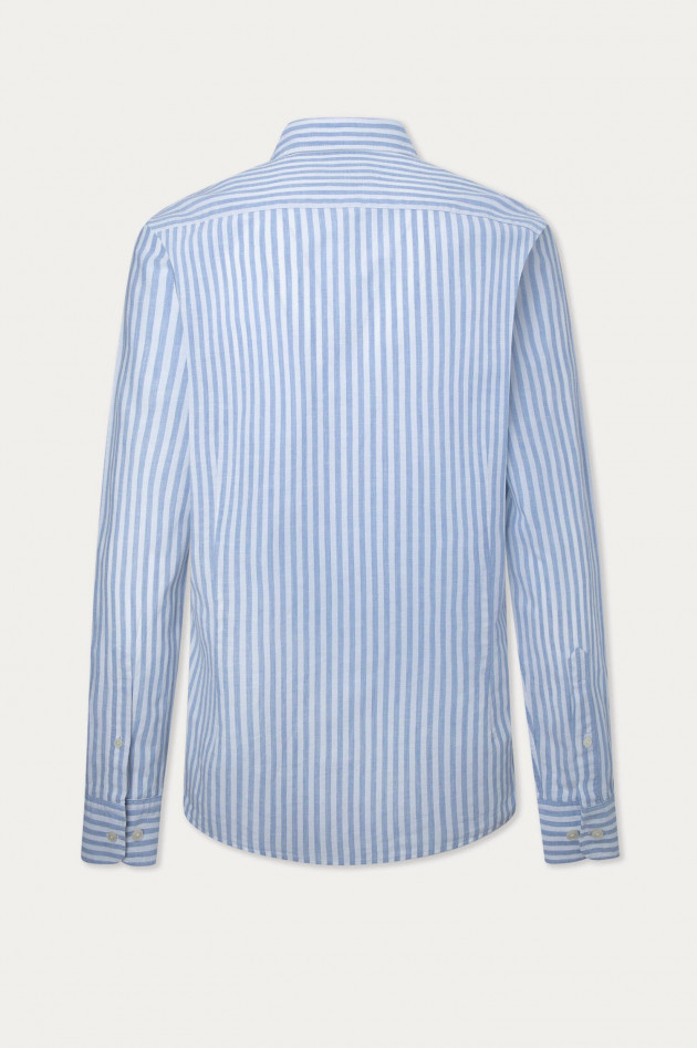 Hackett London Hemd mit Button-Down in Blau/Weiß