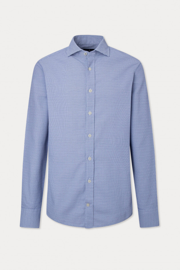 Hackett London Hemd mit Allover-Muster in Blau/Weiß