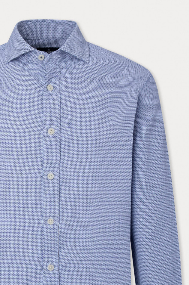 Hackett London Hemd mit Allover-Muster in Blau/Weiß